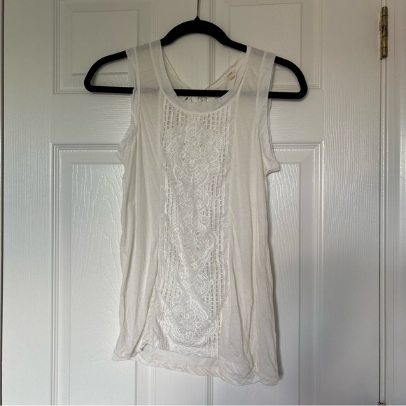J. Crew White Cream Eyelet Tank Size Extra Small - Picture 1 of 7
